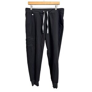 FIGS Women's Zamora 2.0 Black Jogger Scrub‎ Pants Size L/P